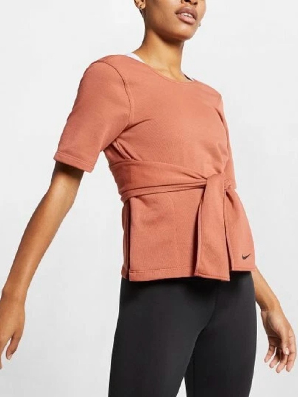 Nike Women’s Rust Tie-Waist Short Sleeve Top